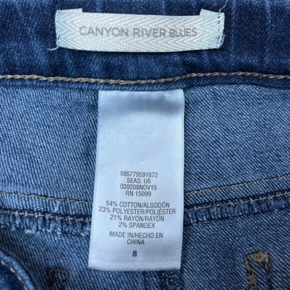 🔥4/$25 CANYON RIVER BLUES GIRLS DARK BLUE WASH DENIM JEAN SHORTS, SIZE 8 - Picture 3 of 6